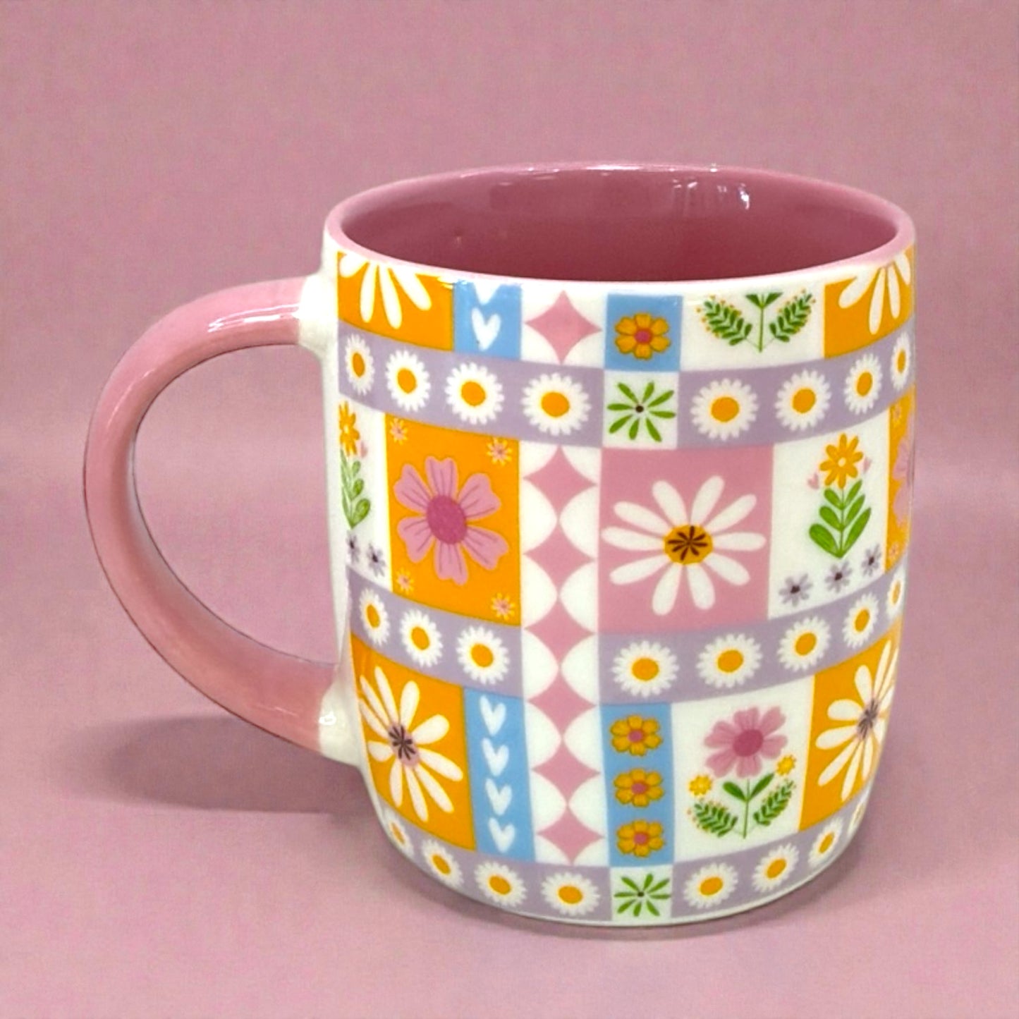 🌸 Retro Floral Patchwork 12oz Mug✨