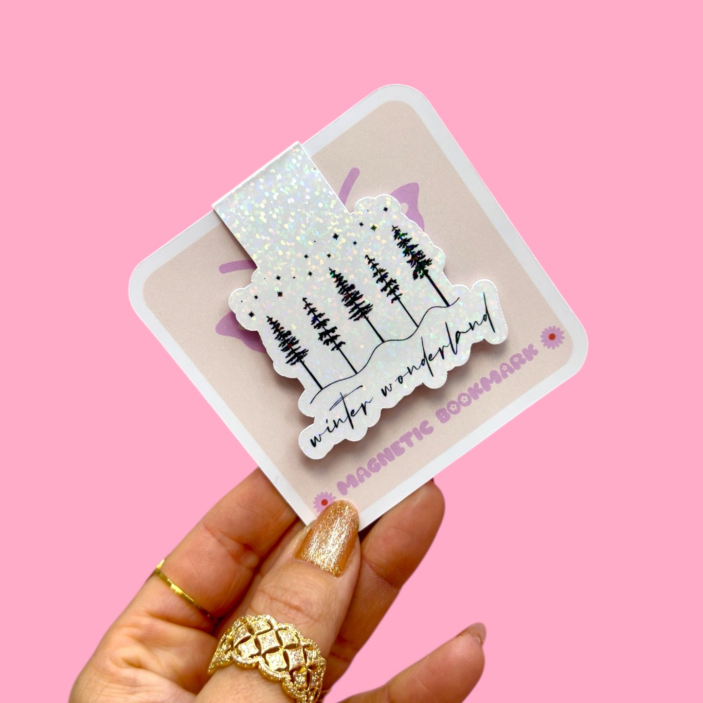 ❄️✨ Winter Wonderland Magnetic Bookmark 📖🌲