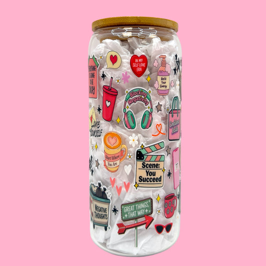 💖That Girl Motivation 20oz Glass Cup✨