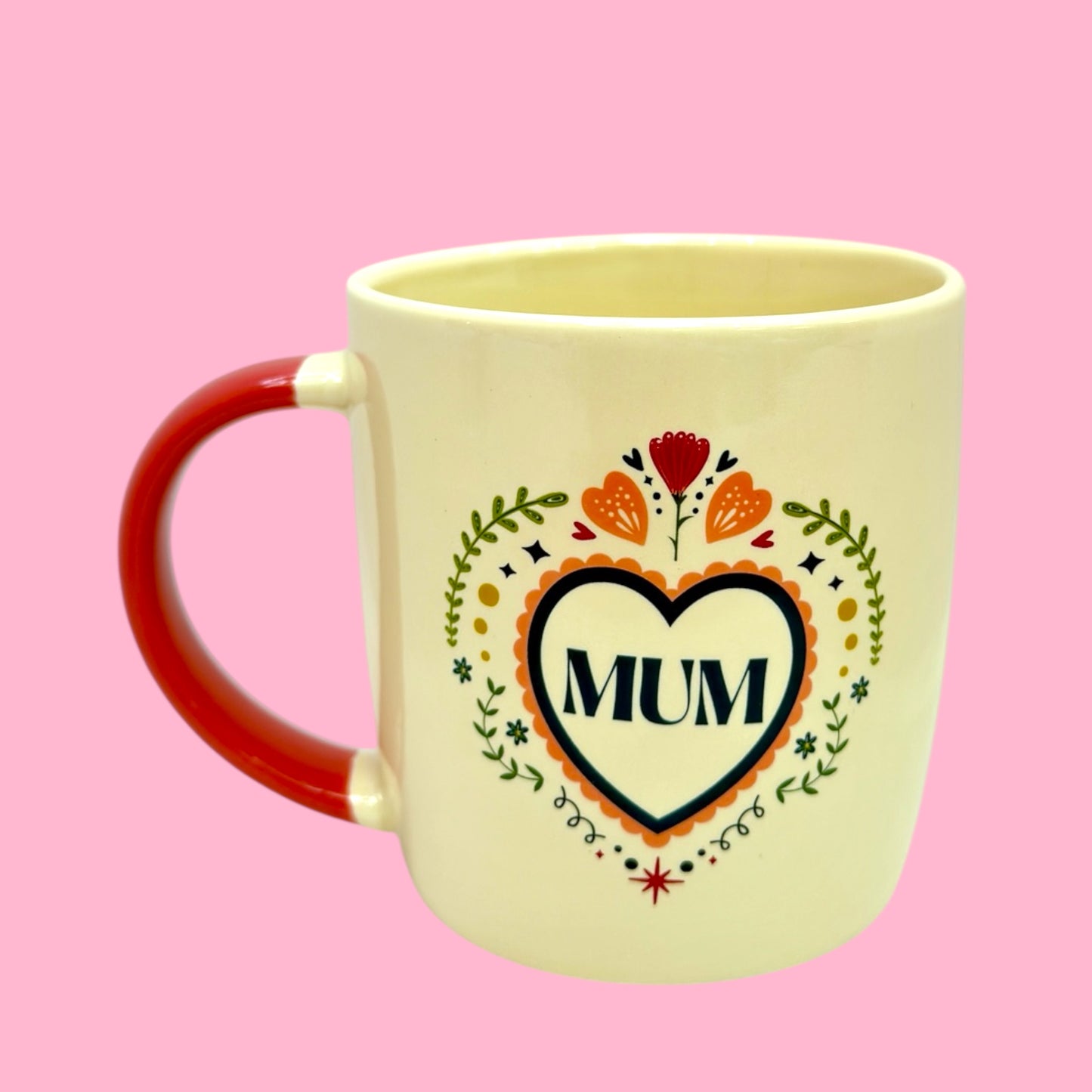 ❤️ Mum Folk Heart Mug – 12oz