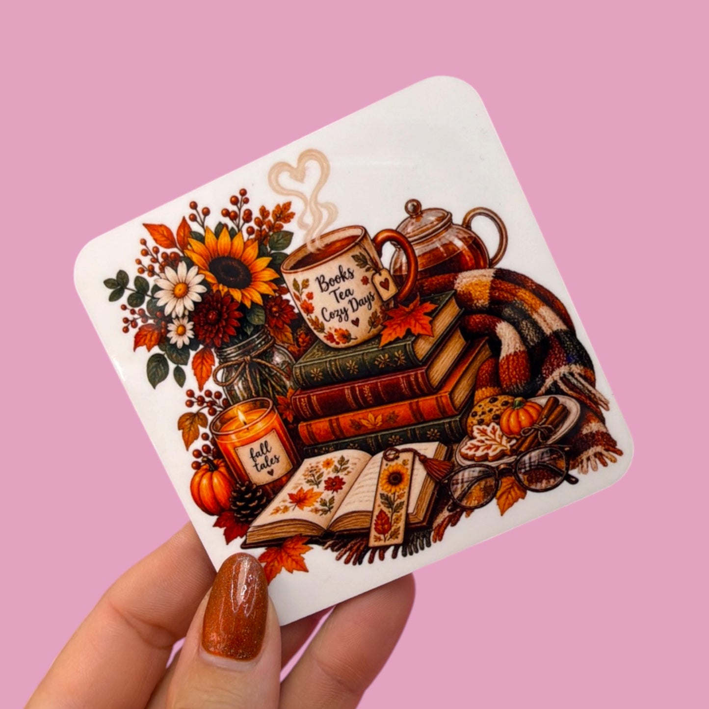 🍂 Cozy Bookish Coaster✨