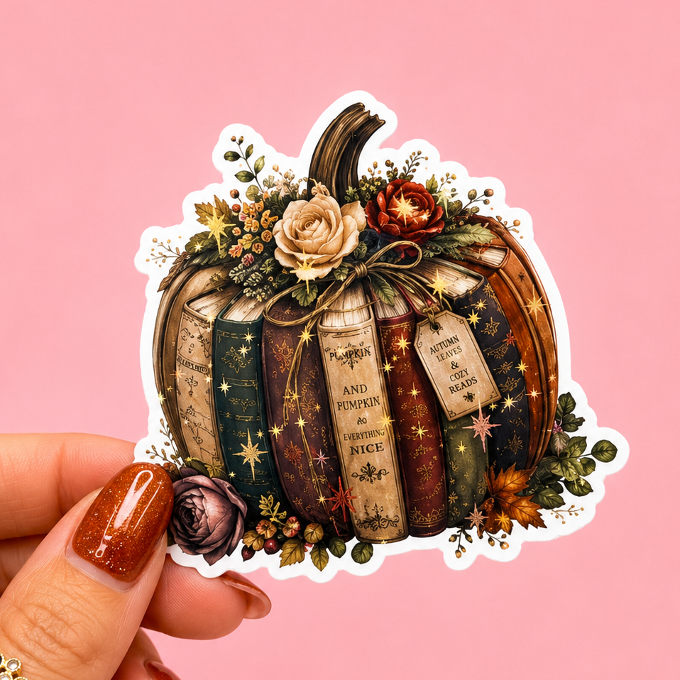 🎃📚 Pumpkin Books Autumn Sticker🍂