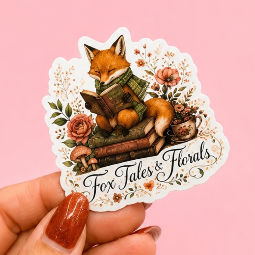 Fox Tales & Florals Autumn Bookish Sticker š¦š