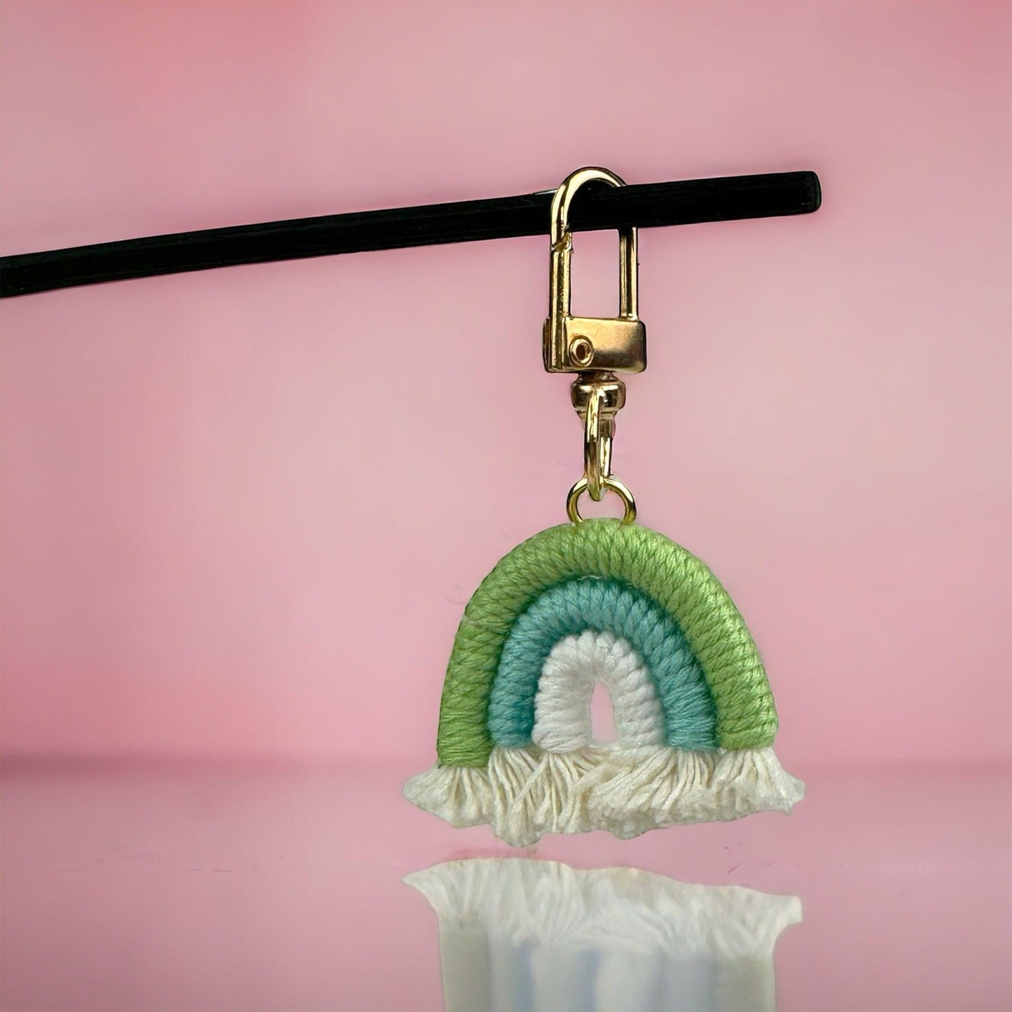 MACRAME RAINBOW GLITTER KEYRINGS