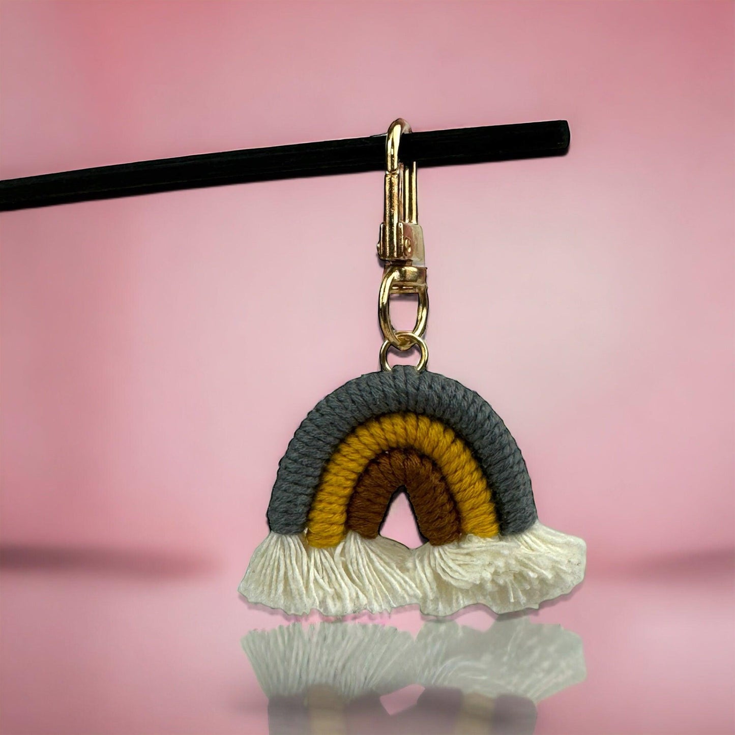 MACRAME RAINBOW GLITTER KEYRINGS