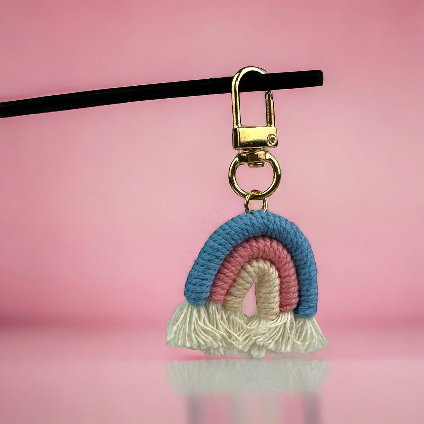 MACRAME RAINBOW GLITTER KEYRINGS