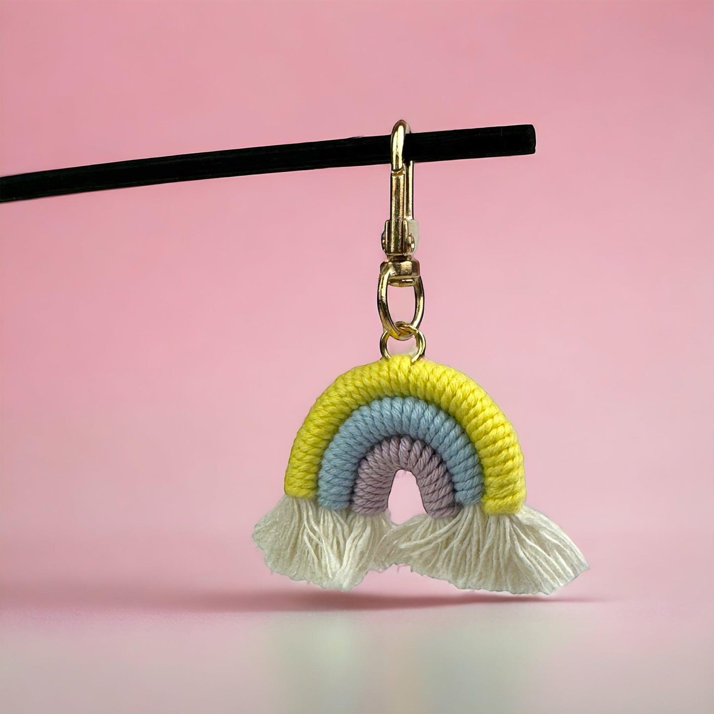 MACRAME RAINBOW GLITTER KEYRINGS
