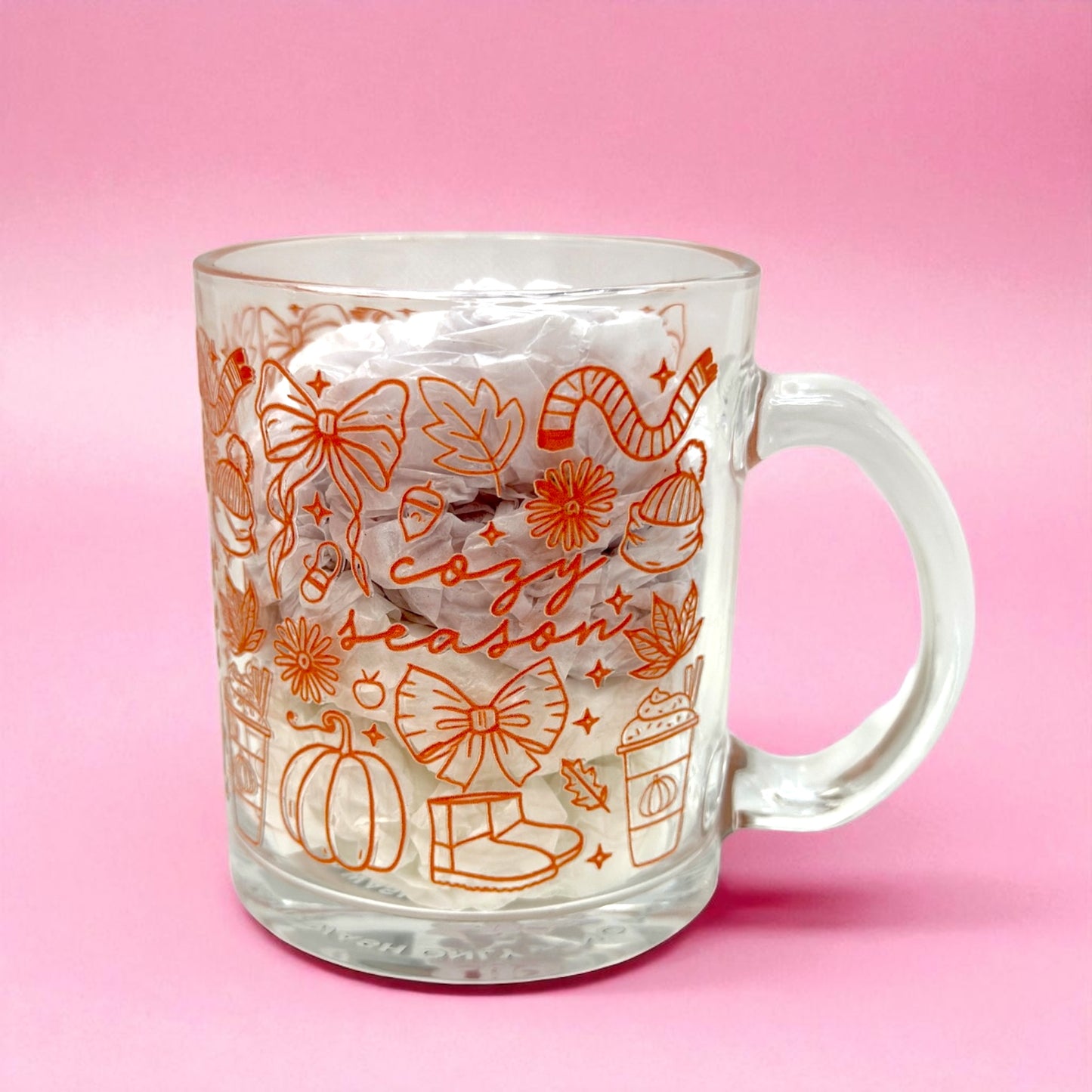 🍂 Cozy Season 11oz Glass Mug ☕✨