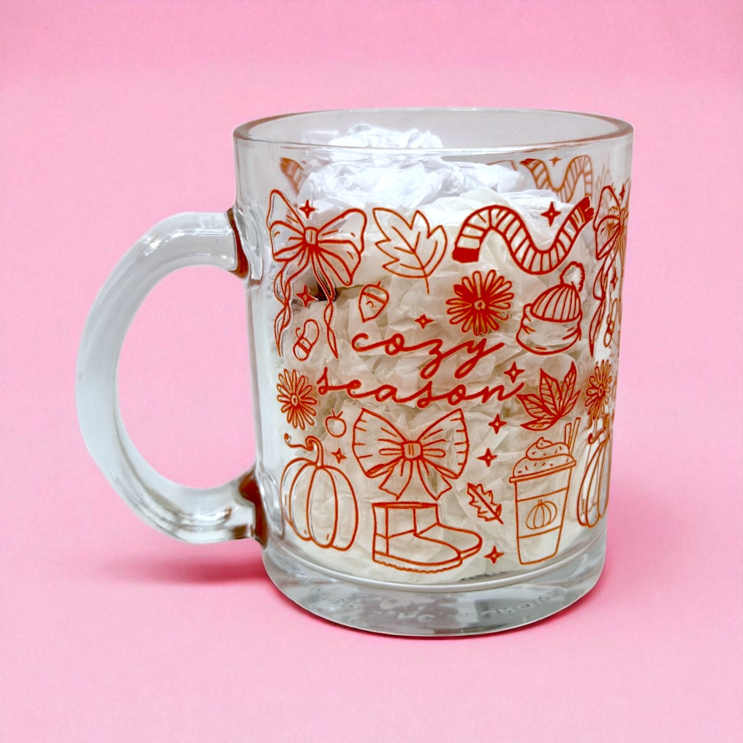 🍂 Cozy Season 11oz Glass Mug ☕✨