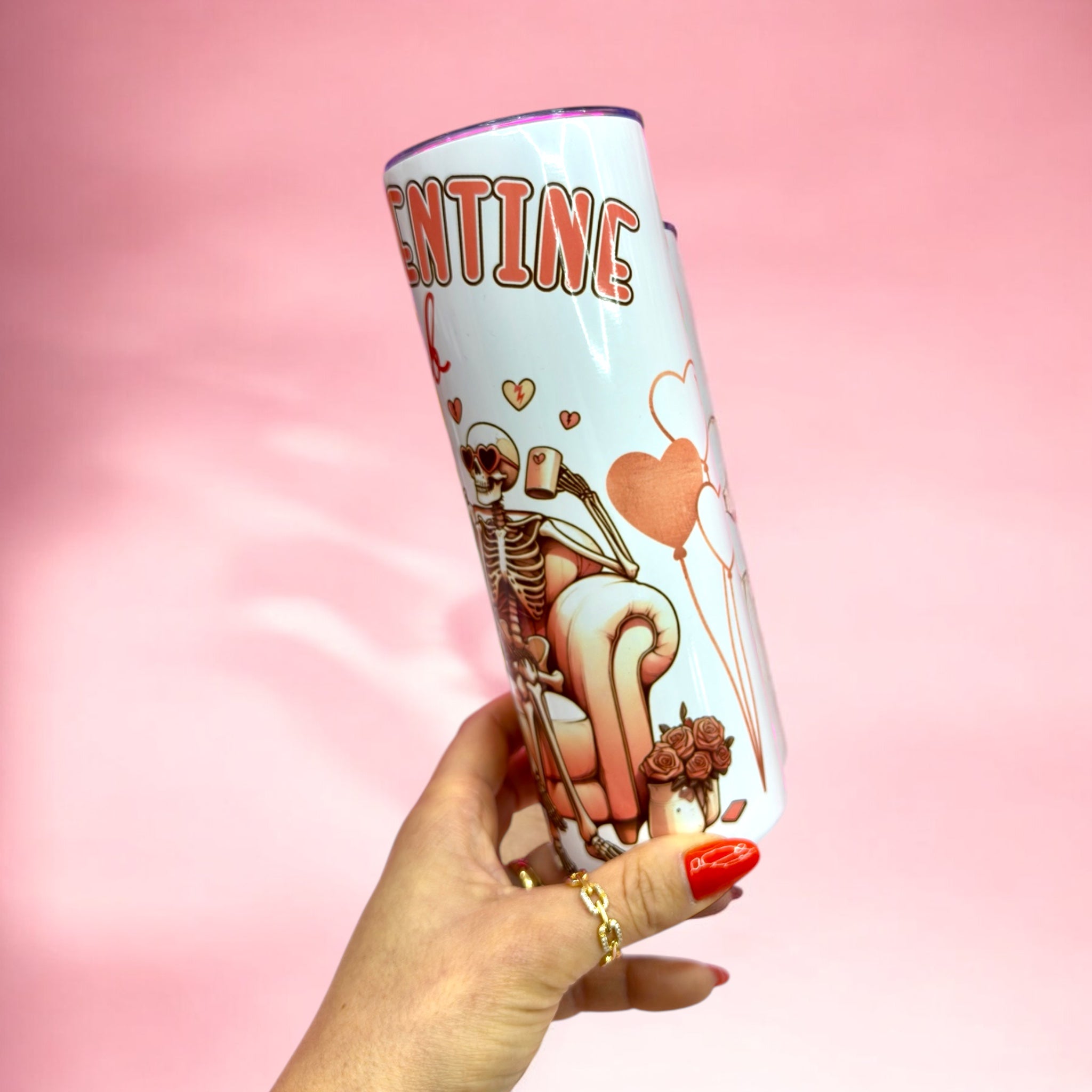 Anti-Valentine Club 20oz Tumbler — Skeletons, Sass & Self-Love! 💀❤️🔥