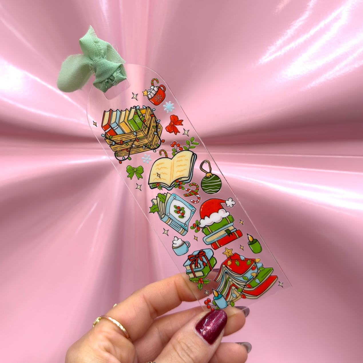 Christmas Book Lover Acrylic Bookmark🎄📚✨