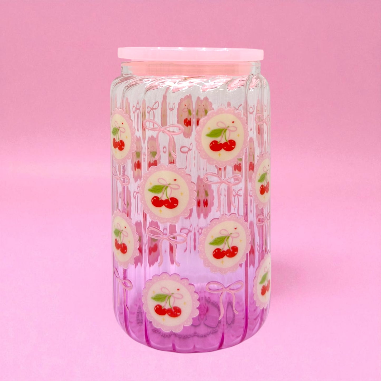 🍒 Cherry Blossom 16oz Glass Cup 🍒