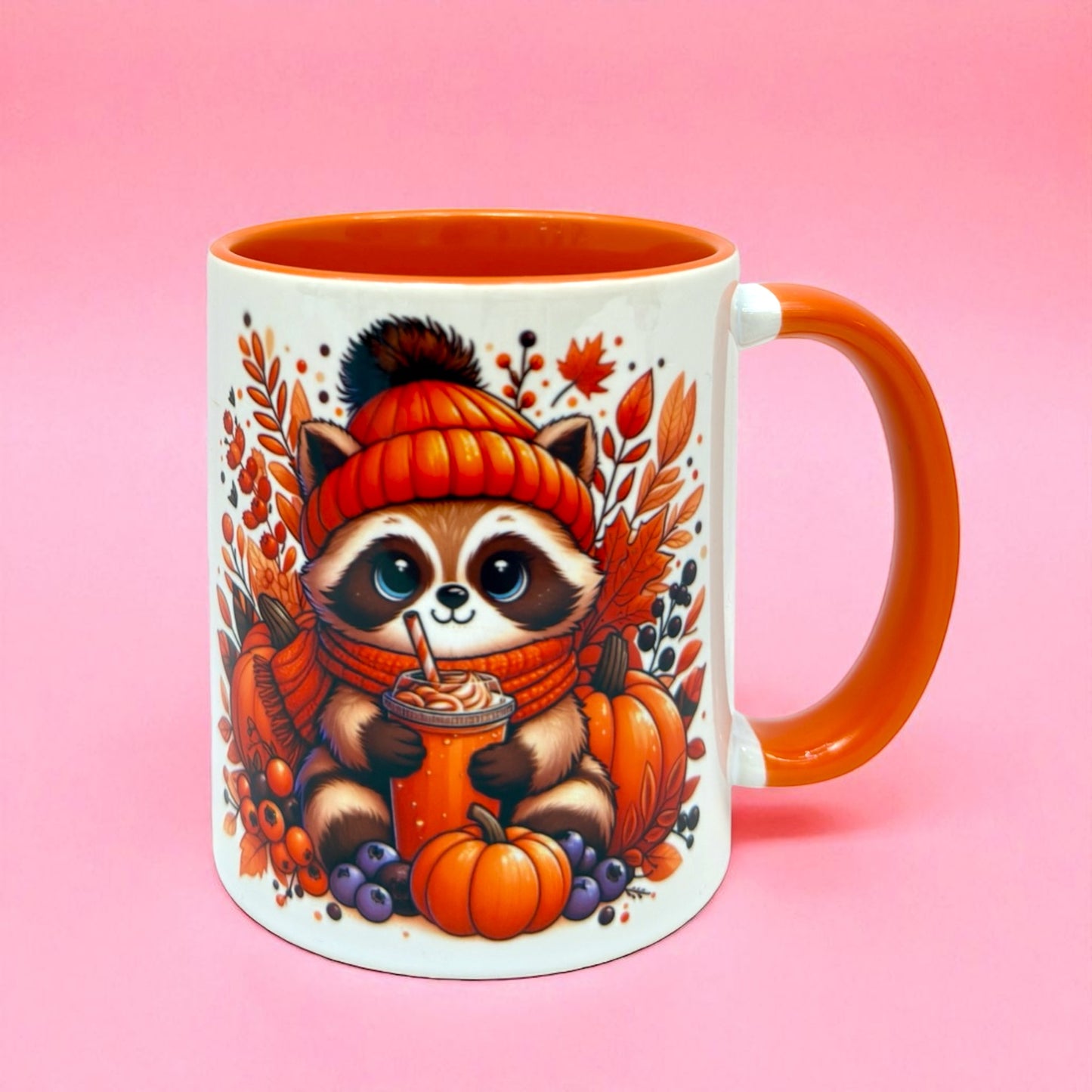 🦝 Cozy Autumn Raccoon 11oz Mug 🍂🎃