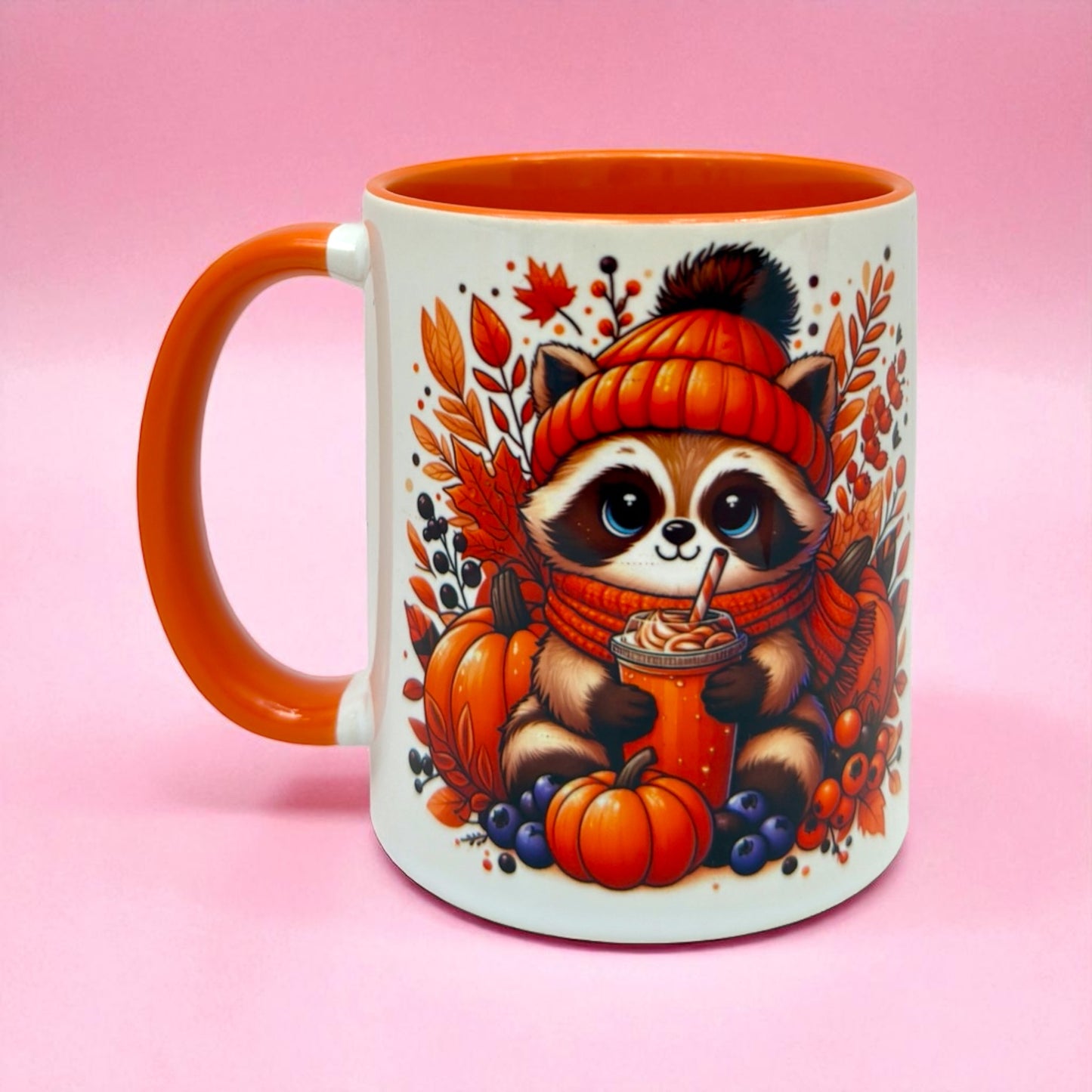 🦝 Cozy Autumn Raccoon 11oz Mug 🍂🎃