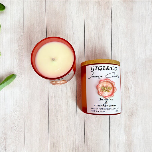 Jasmine & Frankincense Luxury Candle ā A Floral & Woody Escape āØ