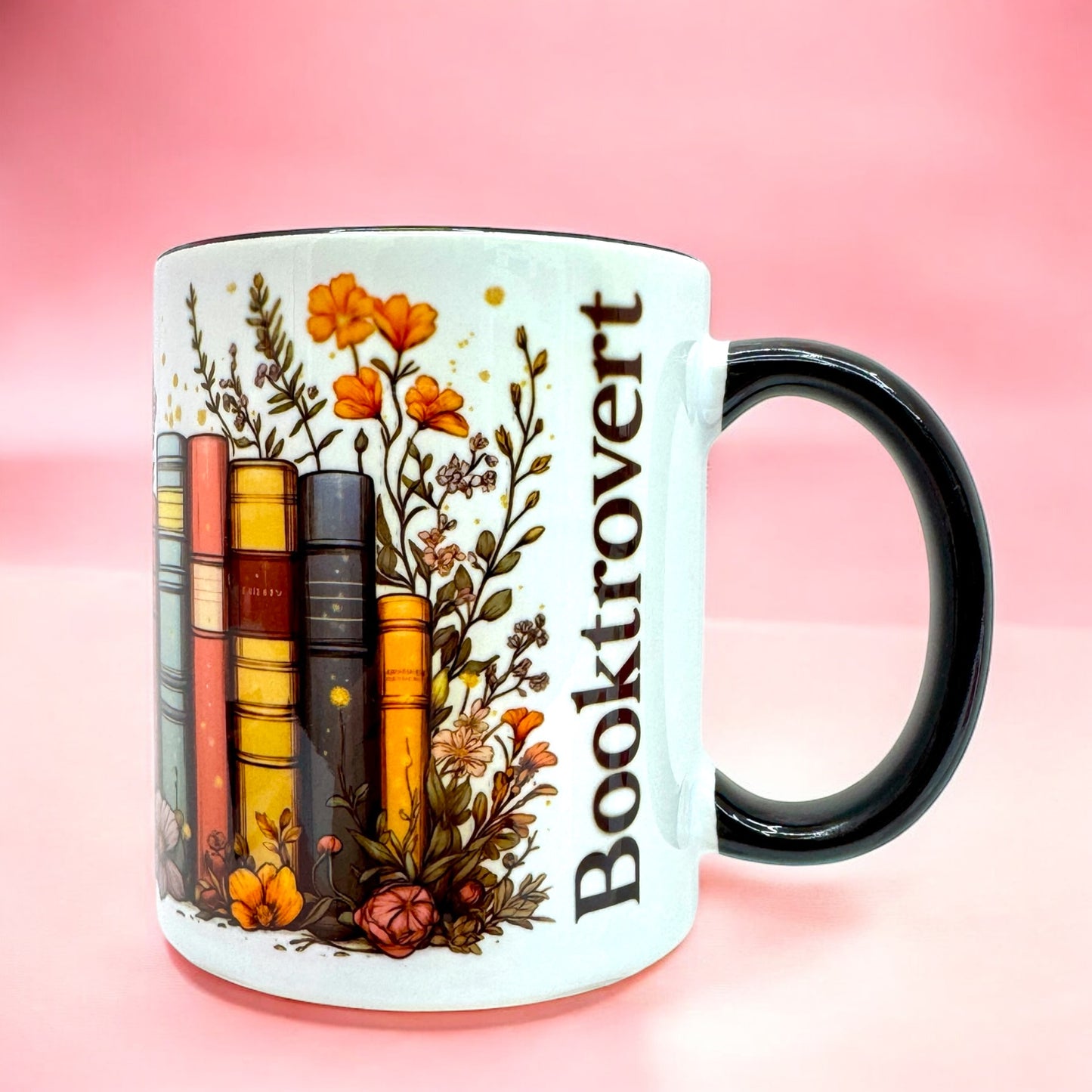 “Booktrovert” Mug 📚🌸 | 11oz Cozy Book Lover Gift ☕✨