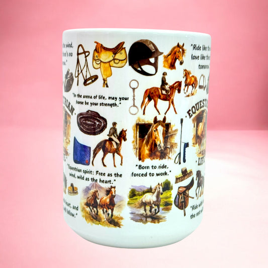 Equestrian Life 15oz Mug 🐎💨 | Horse Lover’s Must-Have! ☕❤️