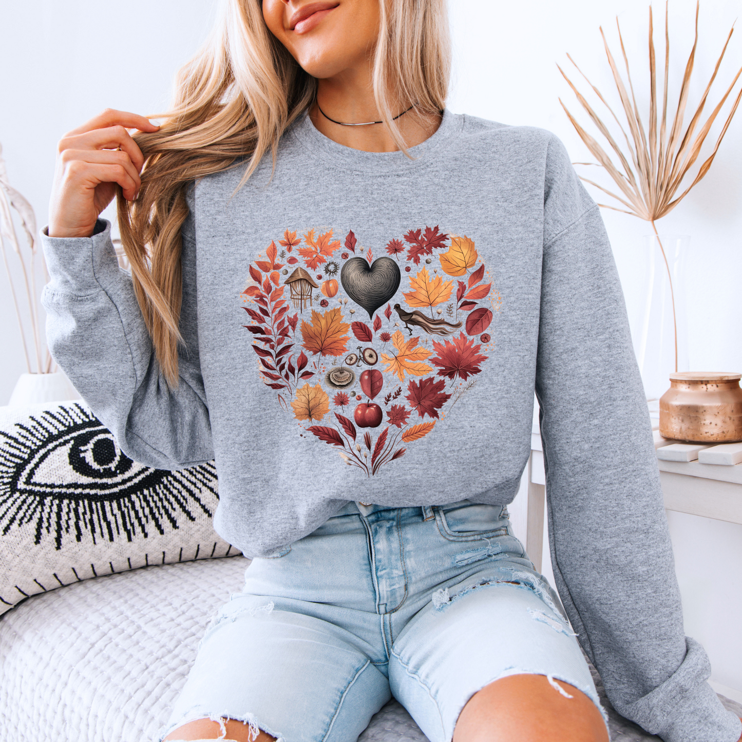🍂❤️ Autumn Heart Cotton Sweatshirt