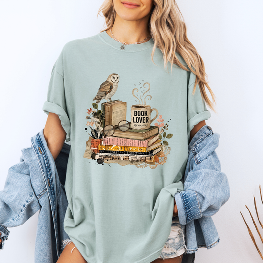 📚🦉Book Lover Vintage Owl t-shirt ☕