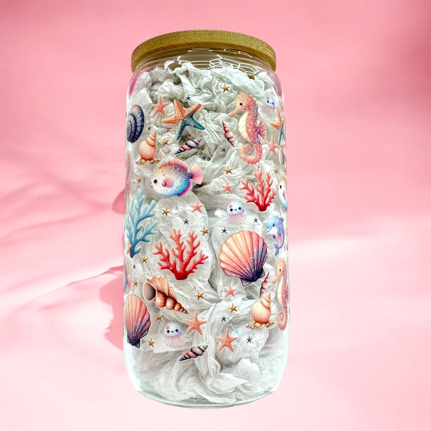 Under the Sea Magic - 16oz Glass Cup 🐚✨🧜‍♀️