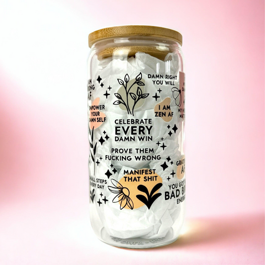 ‘Celebrate Every Damn Win’ 16oz (455ml) Iced Coffee Glass Cup