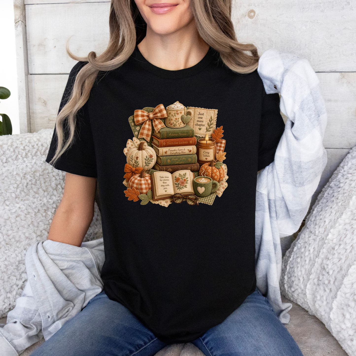 🍂📚 Autumn Stories & Cozy Chapters T-Shirt 🎃☕