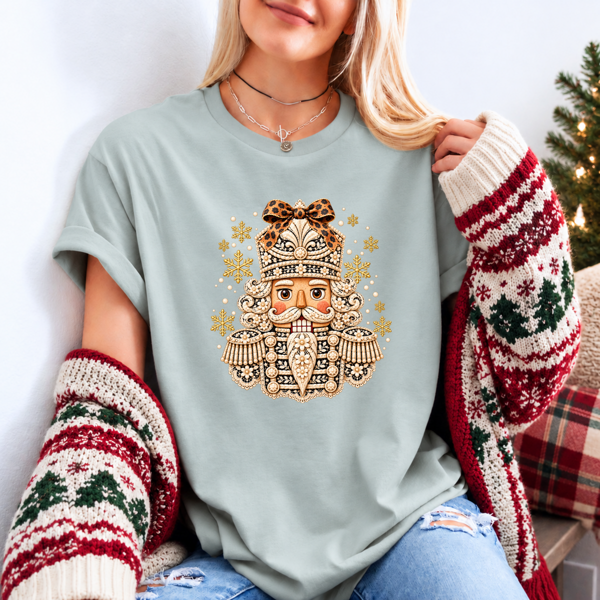 ✨ Golden Bloom Nutcracker❄️ Organic Cotton Christmas T-Shirt