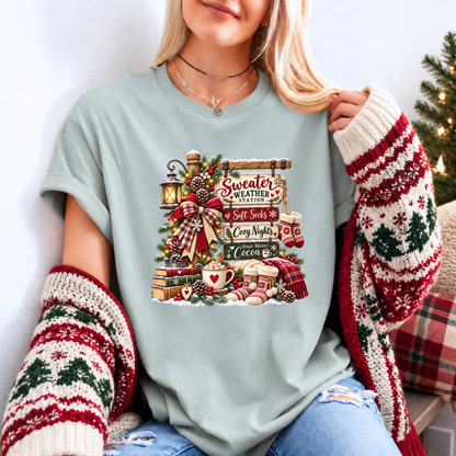 The Cosy Christmas Corner 🎄☕❤️ Organic Cotton Christmas T-Shirt