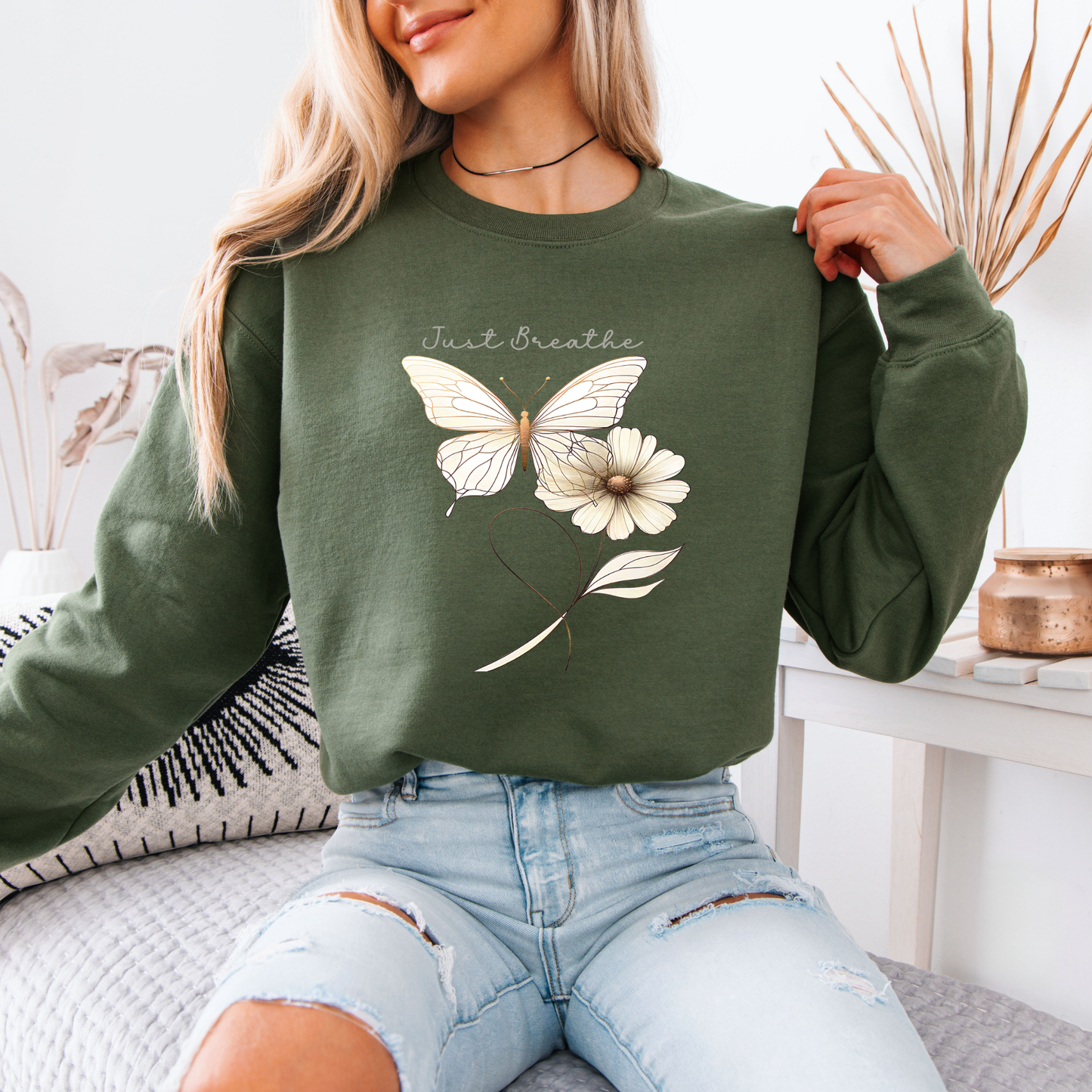 Just Breathe Butterfly & Bloom Sweatshirt 🦋🌸