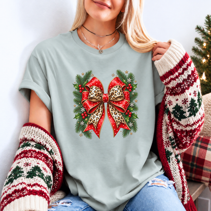 Wildly Merry Christmas Bow 🎀🎄✨ Organic Cotton Christmas T-Shirt