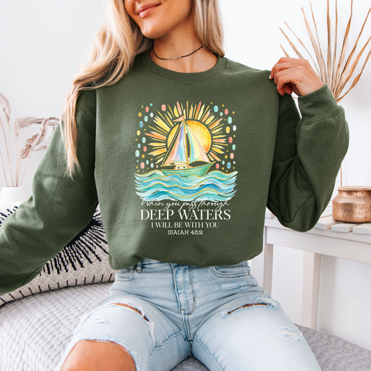🙏 Deep Waters Faith Sweatshirt 🌊💙