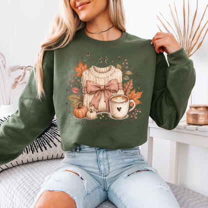 🍂🎀 Sweater Weather Bow Soft Sweatshirt 🧶✨