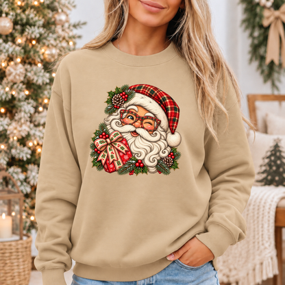 Santa's Merry Little Wink 🎅🎄✨ Cosy Christmas Sweatshirt
