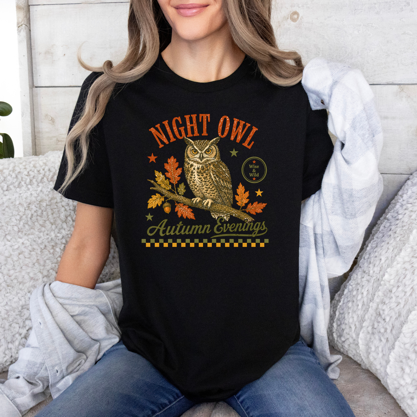 🦉 Night Owl Autumn Evenings T-Shirt 🍂✨