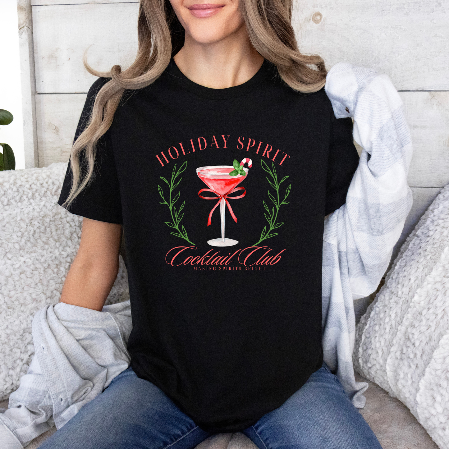 🥂🌟 Holiday Spirit Cocktail Club 🎁 100% Organic Cotton T-Shirt