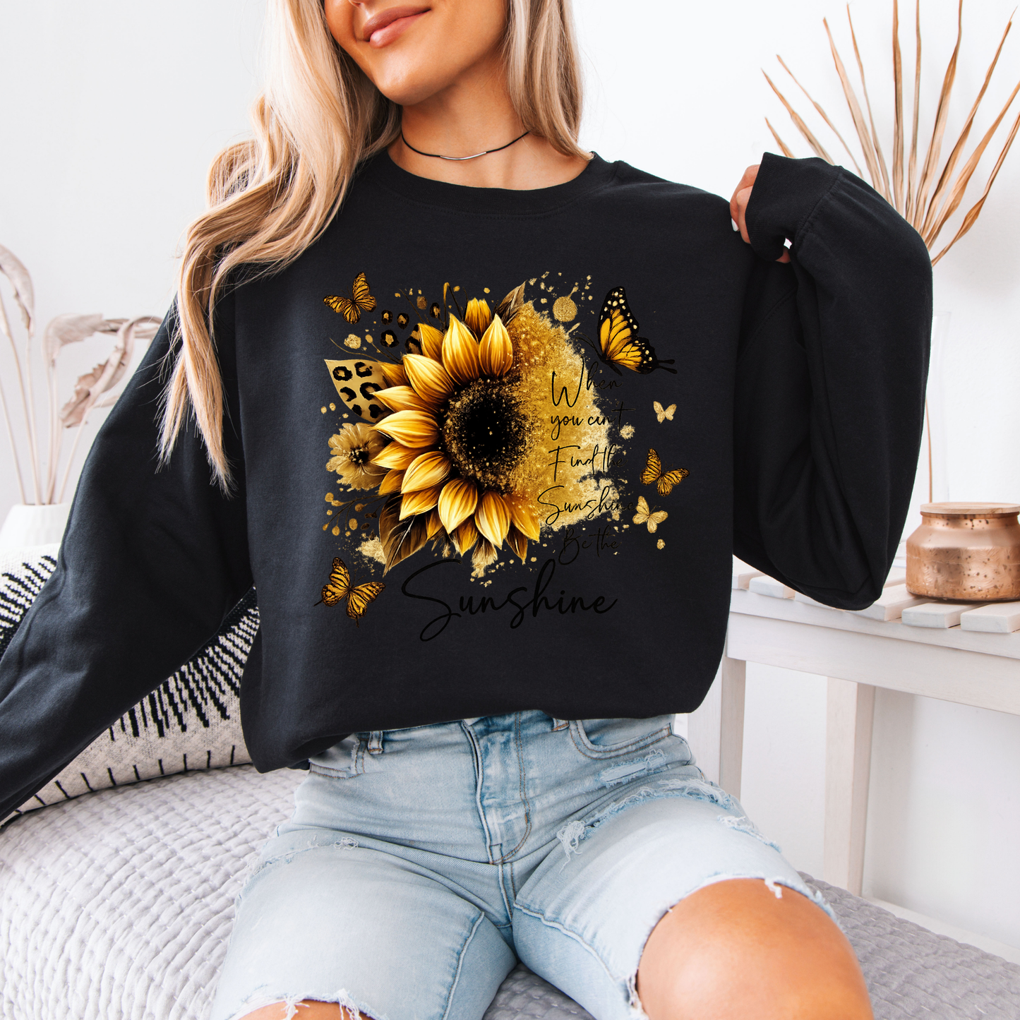 🌻🦋 Sunflower & Butterflies 🦋🌻✨  Organic Cotton Sweatshirt