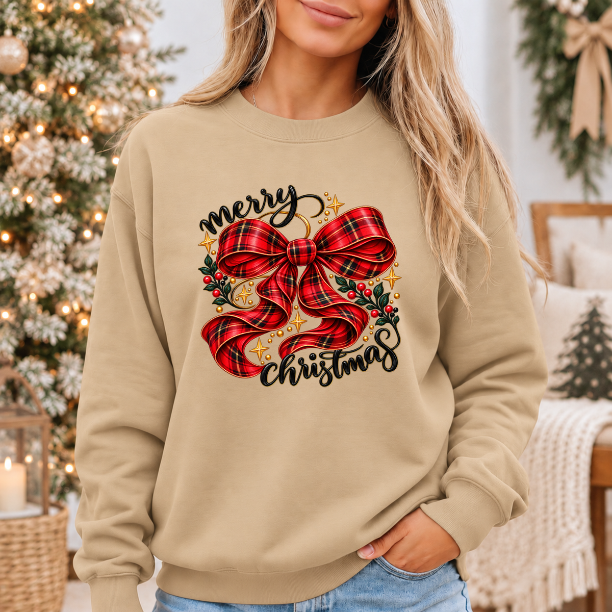 A Tartan Christmas Wish 🎀✨  Cosy Christmas Sweatshirt