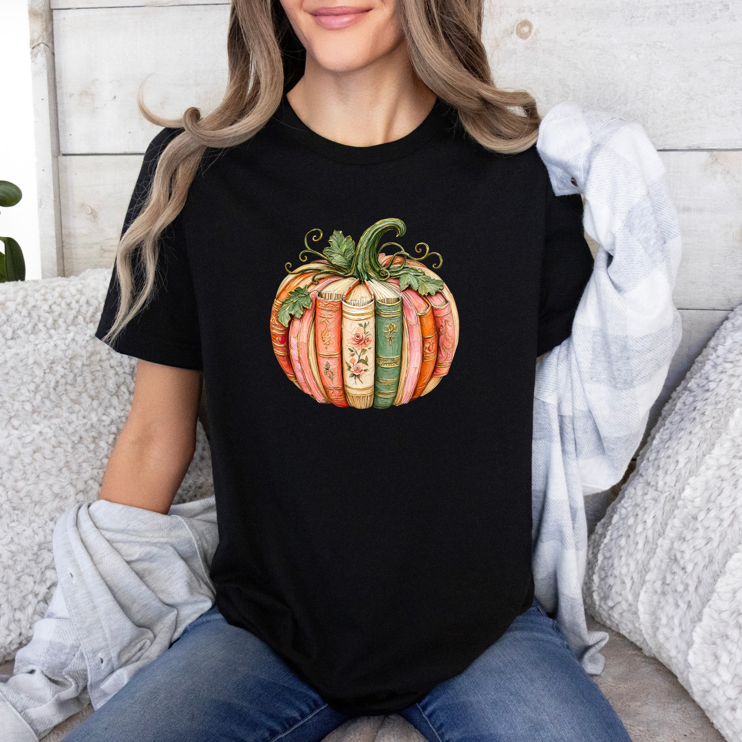 📚 Bookish Pumpkin Autumn T-Shirt 🎃🌸