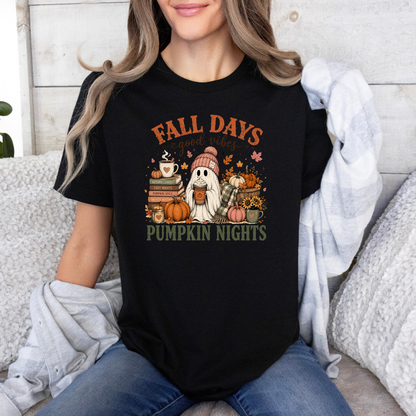 Fall Days & Pumpkin Nights Ghost T-Shirt 👻🎃🍂
