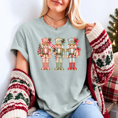 🎀 The Pastel Nutcracker Trio Organic Cotton Christmas T-Shirt