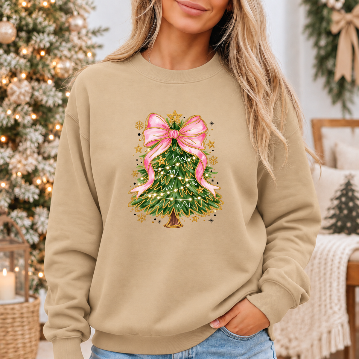 Pretty in Pink Christmas Magic 🎀🎄✨ Cosy Christmas Sweatshirt