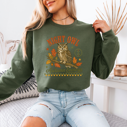 🦉 Night Owl Autumn Evenings Sweatshirt 🍂✨