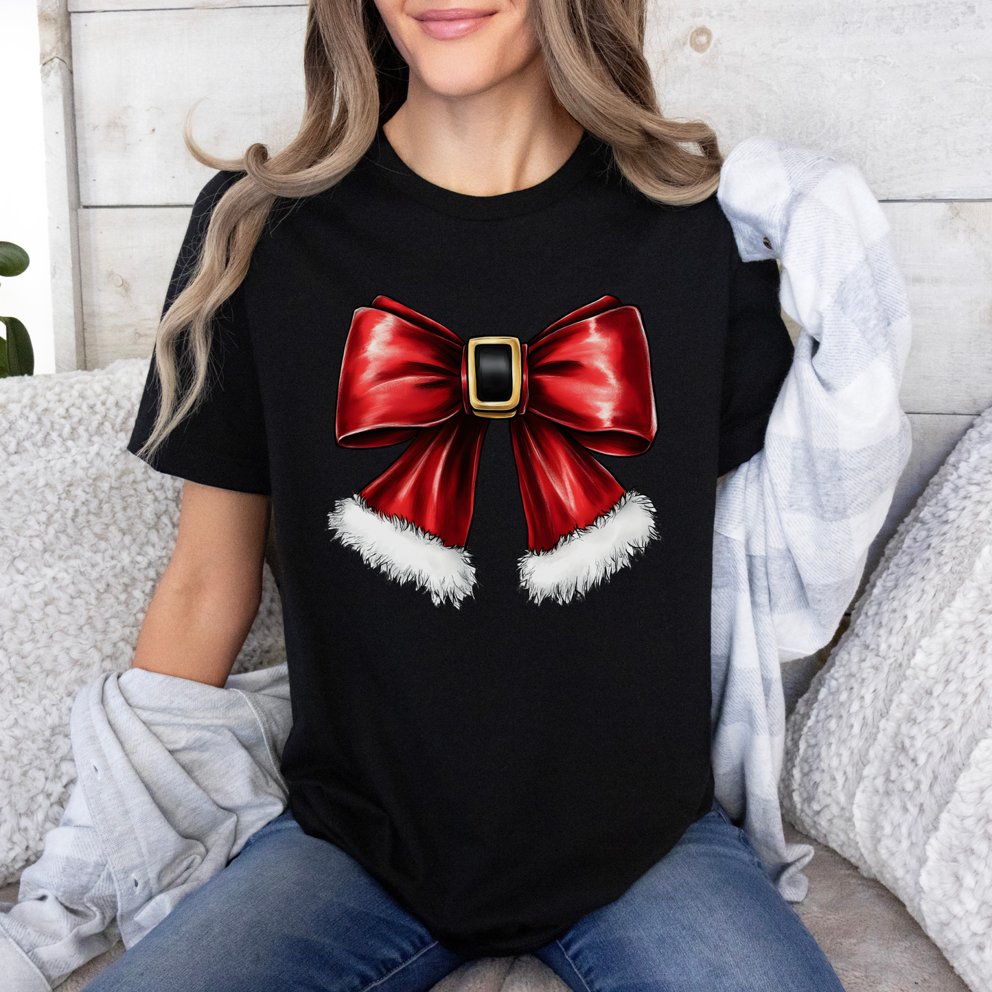 🎀🎄 Santa’s Bow 🧣 100% Organic Cotton T-Shirt