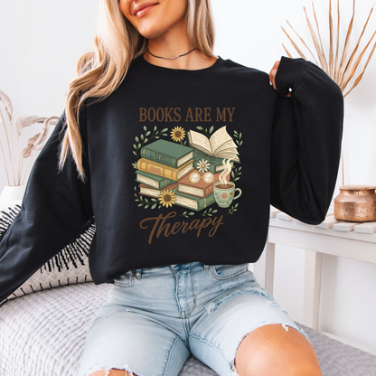 📖 Books Are My Therapy 💗 Organic Cotton Sweatshirt