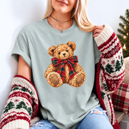 The Cutest Little Christmas Teddy 🧸🎄🎀 Organic Cotton Christmas T-Shirt