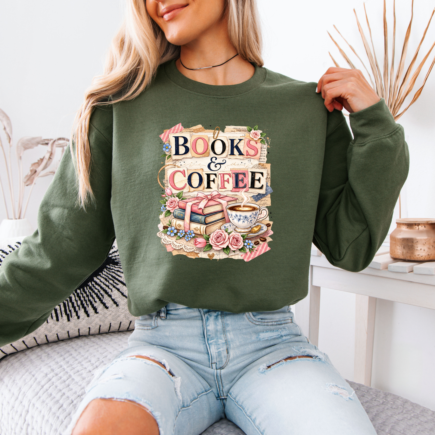 Books & Coffee Cozy Reader Sweatshirt 📚☕