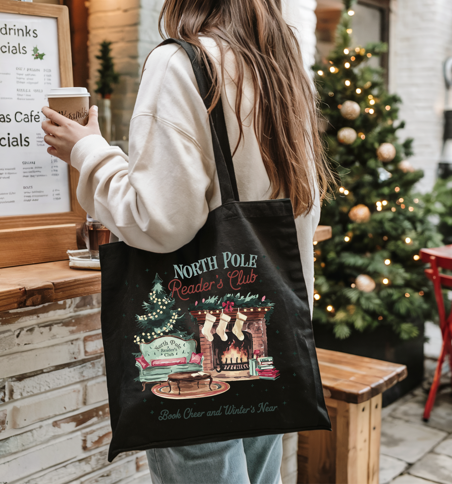 📚❄️ North Pole Reader’s Club ❄️📚 Tote Bag 100% Organic Cotton