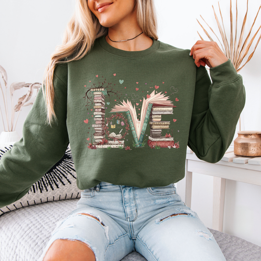 Book Lover “LOVE” Graphic Sweatshirt 📚❤️