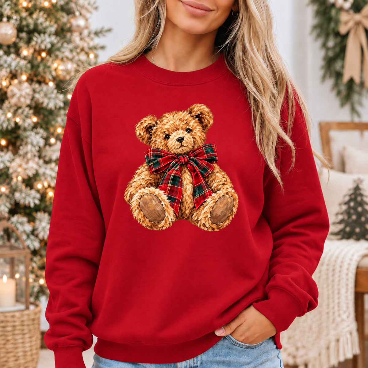 The Cutest Little Christmas Teddy 🧸🎄🎀 Cosy Christmas Sweatshirt