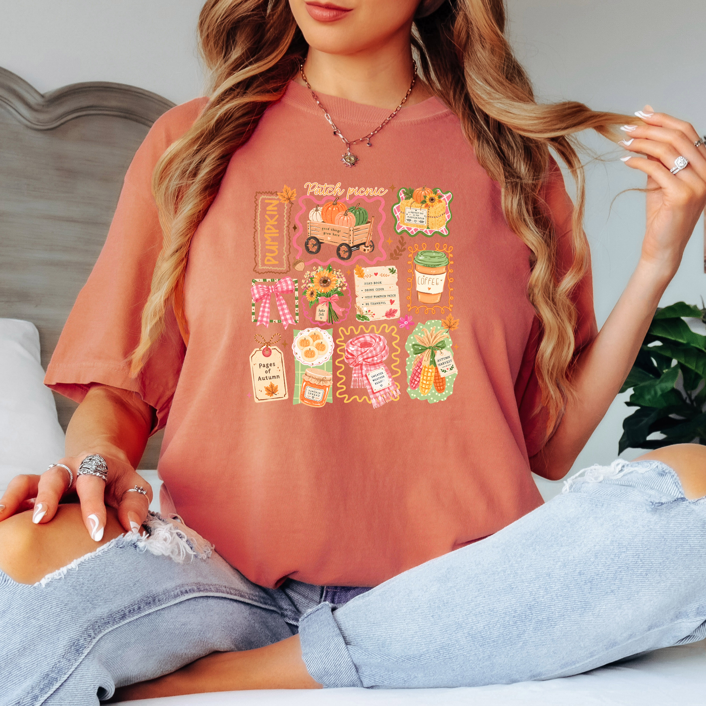 Pumpkin Patch Picnic Autumn T-Shirt 🎃🍂